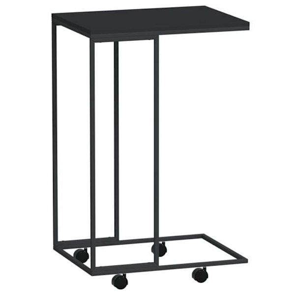 C-formet sidebord på hjul 40 x 30 x 63,5 cm sort ingeniørtræ DEC031296 kastanj