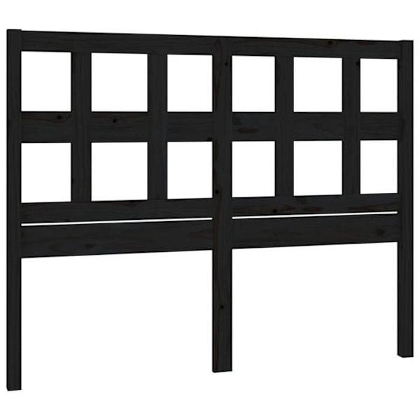 Hovedgærde - Fyrretræ - Sort - 125,5 x 4 x 100 cm - Moderne design - Rustik charme Svart
