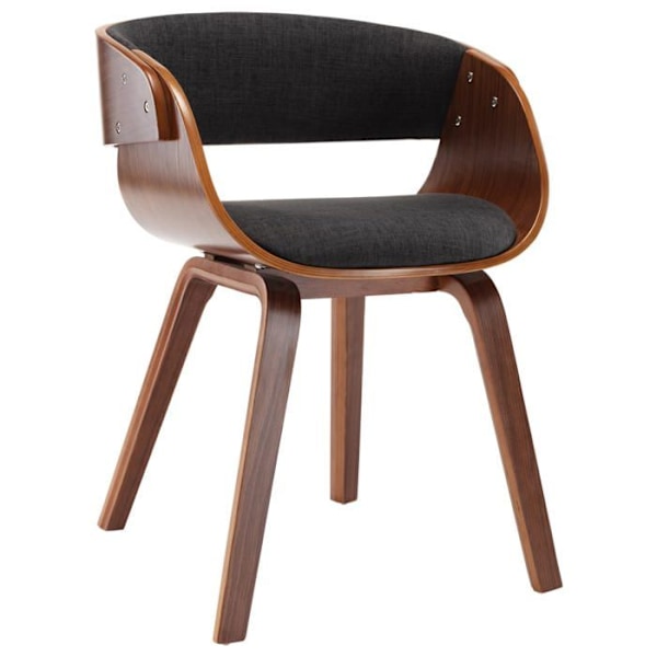 Matstol - Design - Böjd trä - Grått tyg - 1 plats - Inomhus Grå