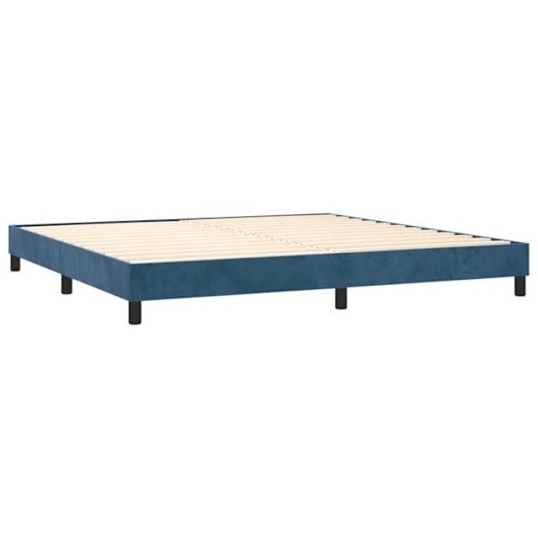 Sängrams - Ej specificerat - 200x200 cm - Mörkblå sammet - 2 platser - Inkluderar stoppad sängbotten Mörkblå