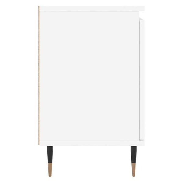 Set med 2 sängbord med skåp och dörr 40 x 30 x 50 cm vit ingenjörsved DEC034898 Vit