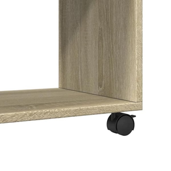 "Bordkonsol med funktionell design på hjul 72 x 33 x 42,5 cm ingenjörsträ färg ek DEC031387" kastanj