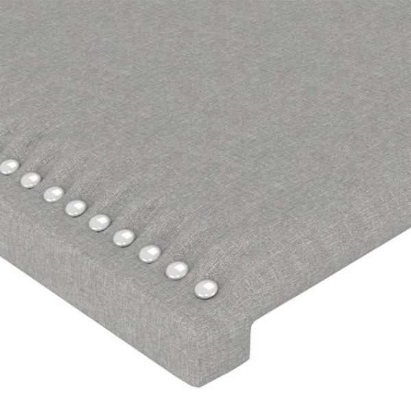 Sänggavel tillbehör sängrum möbel med LED 83 x 16 x 78/88 ljusgrå tyg