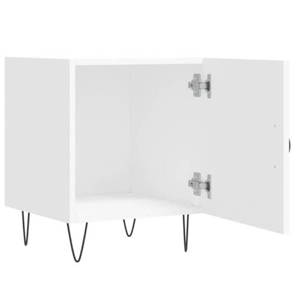 Nattduksbord med förvaringsfack med dörr 40 x 40 x 50 cm vit ingenjörsträ DEC033393 Vit