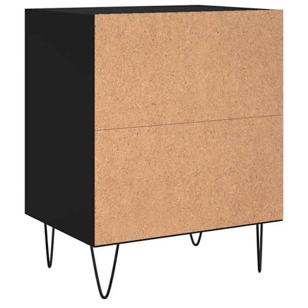 Sæt af 2 natborde med hylder 40 x 30 x 50 cm ingeniørtræ og sort jern DEC035508 kastanj