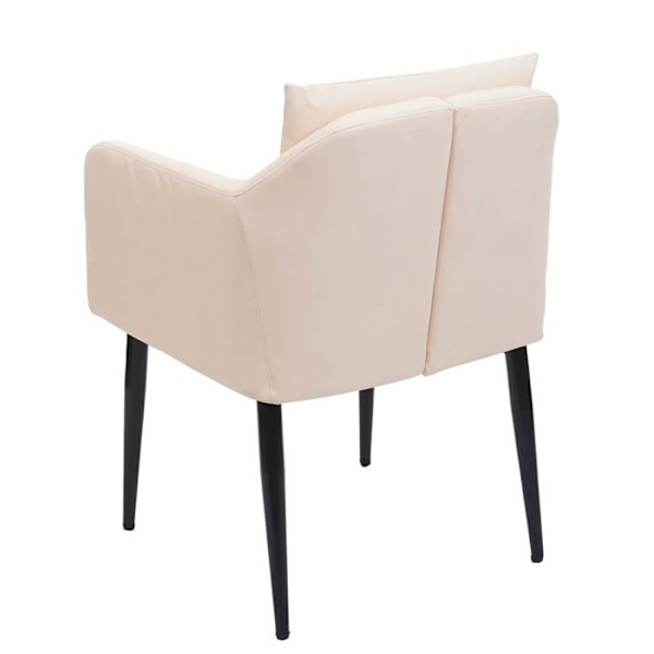 Fåtölj chaise lounge - Kräm - Svart metall - 1 plats - Modern design - För inomhusbruk Grädde