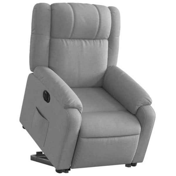 Fauteuil relax TV med elektrisk løftefunktion, meget komfortabel i lys grå stof DEC028316 Grå