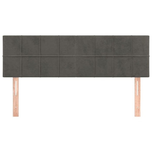 Hovedgærde til seng, soveværelse, møbel i 2 dele, 72 x 5 x 78/88, mørkegrå velour.