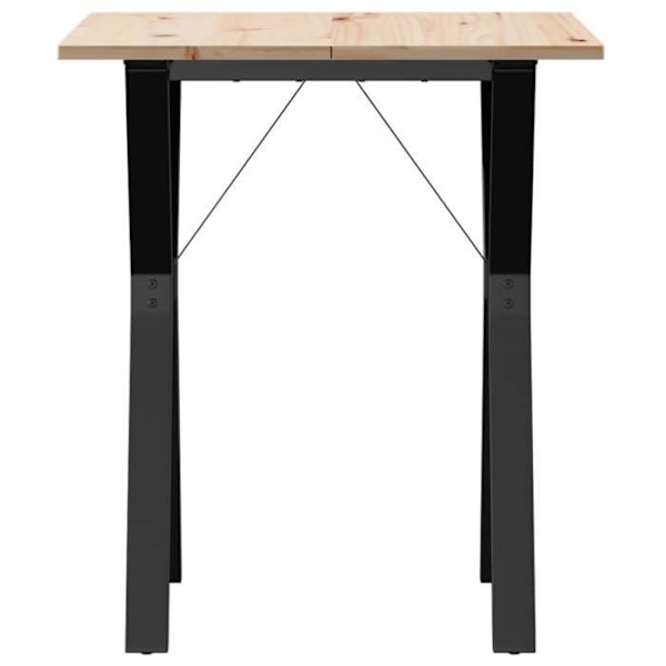 Teollisen muotoilun ruokasali pöytä keittiö 60 x 60 x 75 cm massiivipine ja teräs DEC036834 kastanj
