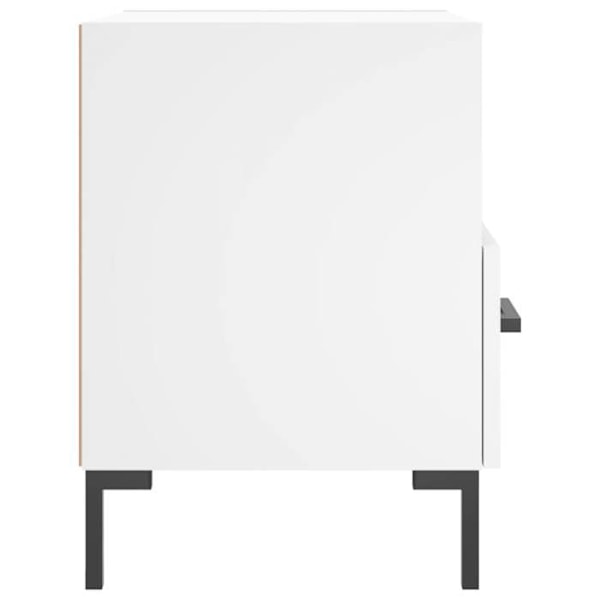 Sæt med 2 natborde med skuffe og åbent rum 40 x 35 x 47,5 cm hvidt ingeniørtræ DEC034921 Vit