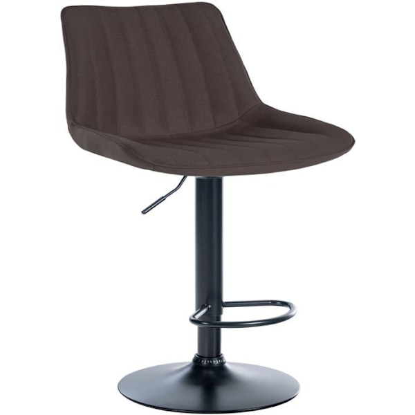 Barstol x1 højdenjusterbar med 360° drejefunktion, taupe stofsæde med vertikal syning, sorte metalben 10_0005437 Metall