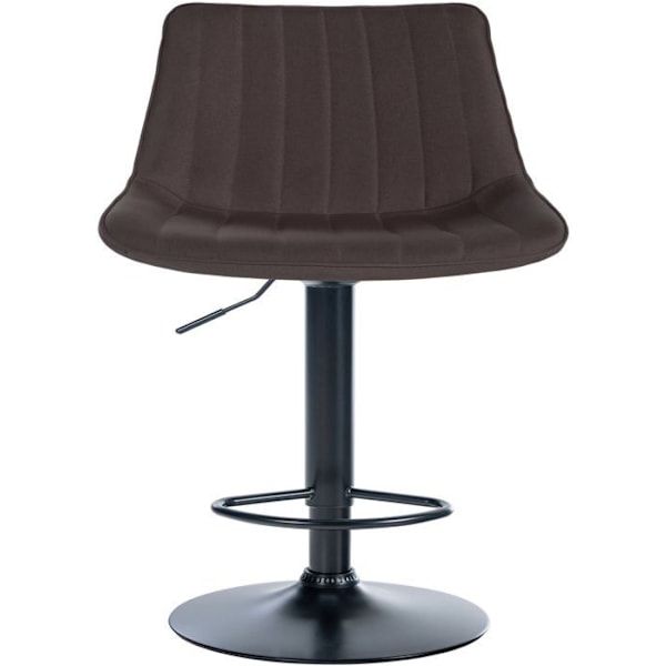 Barstol x1 højdenjusterbar med 360° drejefunktion, taupe stofsæde med vertikal syning, sorte metalben 10_0005437 Metall