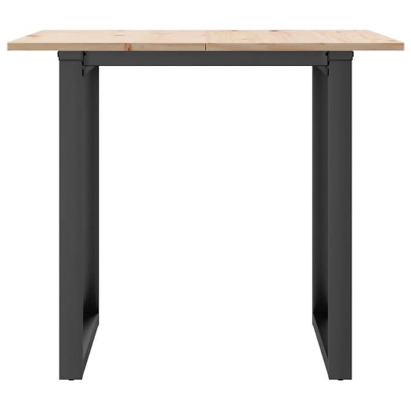 Industriel design spisebord 90 x 90 x 75 cm massiv fyr og stål DEC036798 kastanj