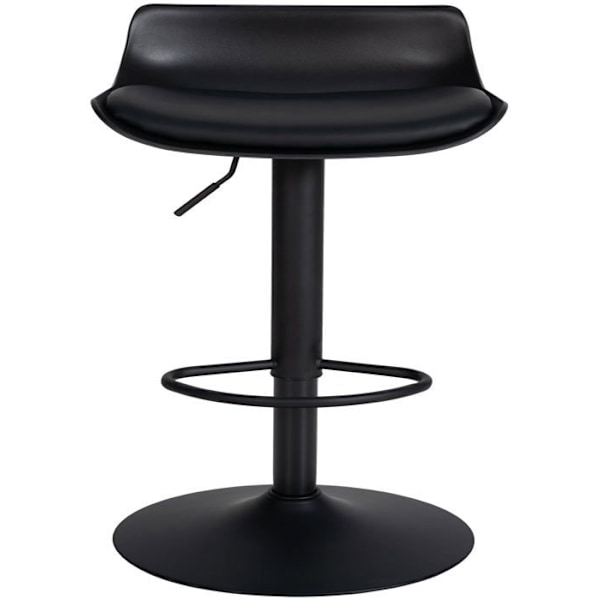 Barstol x4 med justerbar fodstøtte moderne design i sort PVC og sort metal 10_0004500 Metall