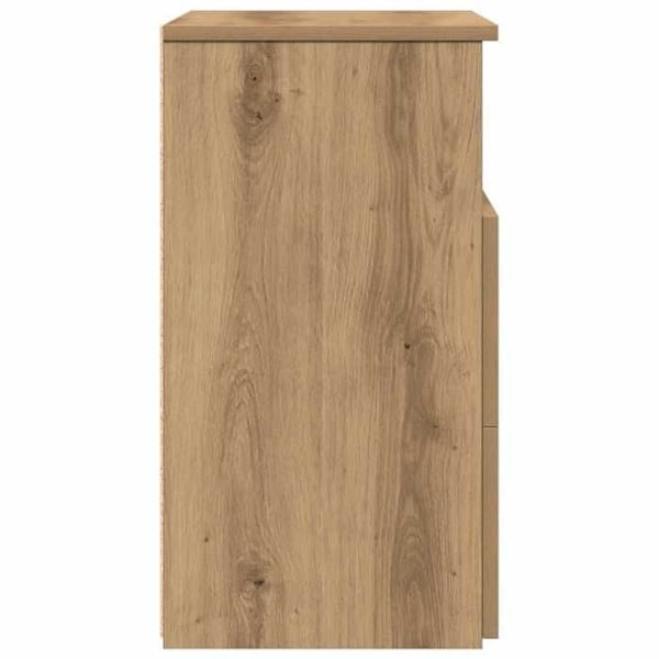 Sæt med 2 natborde med to skuffer og åbent rum 50 x 32 x 60 cm af ingeniørtræ i egetræfarve DEC035054 kastanj