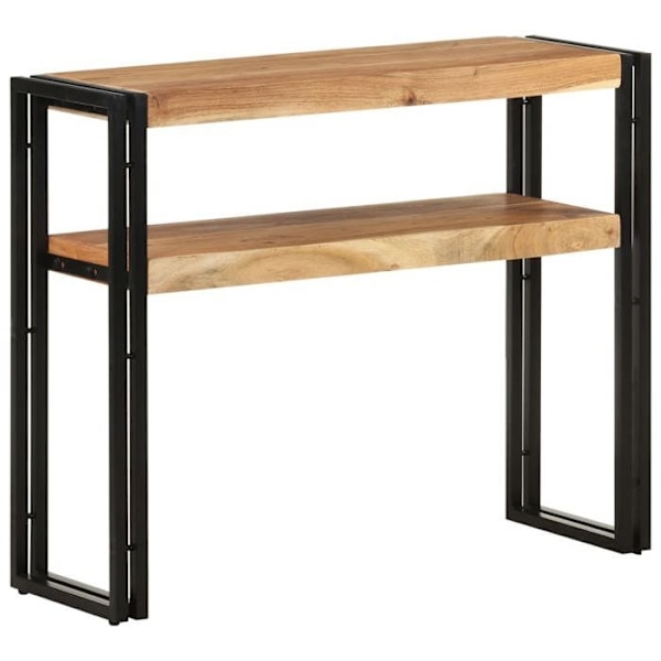 Moderne entrekonsol møbel, sidebord 90 x 30 x 75 cm i akacietræ og jern DEC031584 kastanj