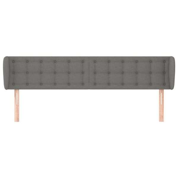 Senghoved tilbehør til soveværelse møbel med sidekant 163 x 16 x 78/88 cm mørkegrå stof TDL0204984 Grå