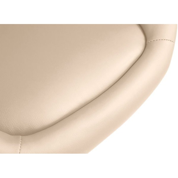 Barstol x1 justerbar og roterbar med afrundet ryglæn i creme PVC, fodstøtte i krommetal TDB10805 Grädde