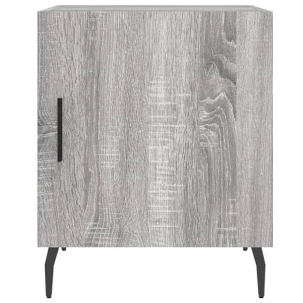 Sæt af 2 natborde med skab med låge 40 x 40 x 50cm ingeniørt træ grå og jern DEC035721 kastanj