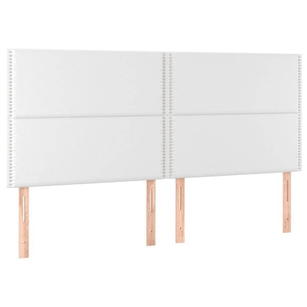 Hovedgavl til seng med LED møbel 200 x 5 x 118/128 cm syntetisk hvid TDL0201934 Vit
