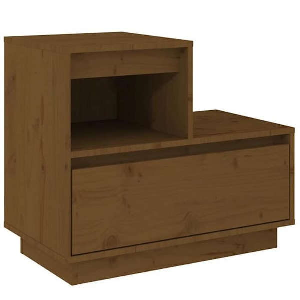 Set av 2 sängbord med låda och fack 60 x 34 x 51 cm furu färg honung brun DEC035927 kastanj