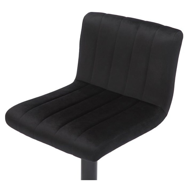 Barstol x1 drejbar med justerbar højde, sæde i quiltet sort velour og sort metal 10_0004998 Metall