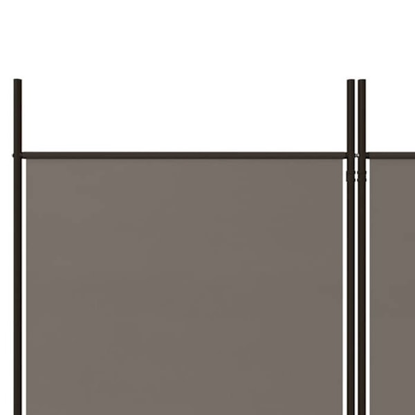 Paravent rumfiner til rum, 4 paneler, 698 x 180 cm, stof i antracit og jern DEC030828 Flerfärgad