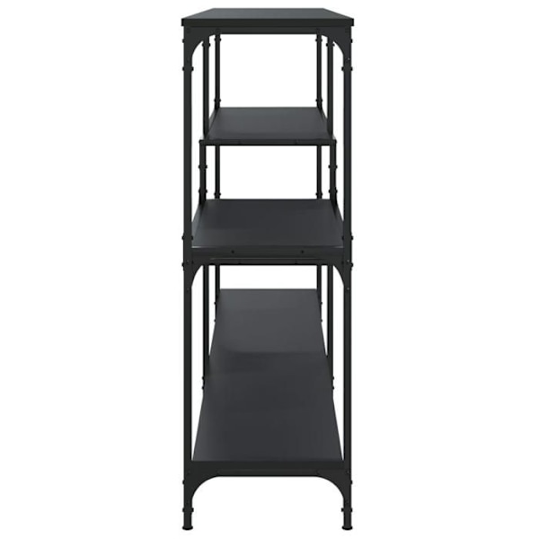 Bordkonsole med funktionelt design og hylder 160 x 32 x 95 cm sort ingeniørtræ og metal DEC032119 kastanj