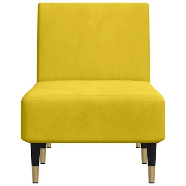 Meridianen chaise longue til indendørs tre konvertible positioner i gul fløjl DEC026196 Gul