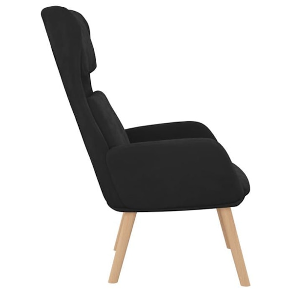 Lounge stol, moderne design, sort velour, DEC026747 Svart