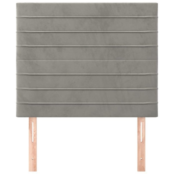 Hovedgærde - K klassisk - 100x5x78/88 cm - Lys grå velour - Elegant og komfortabel Ljusgrått