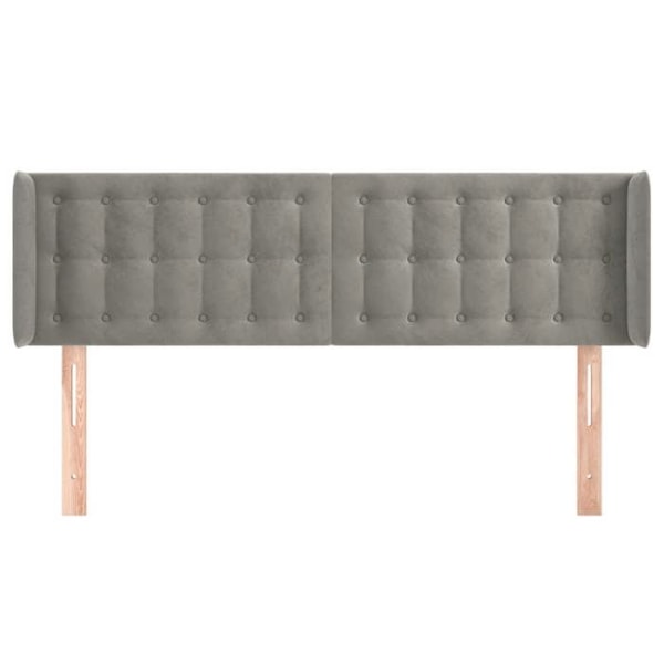 Hovedgærde - Møbel - 147 x 16 x 78/88 cm - Lys grå velour - Klassisk - Saml selv Ljusgrått