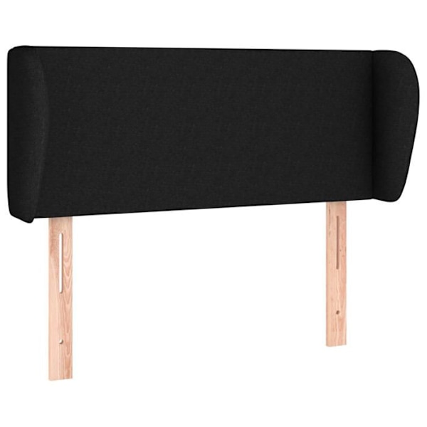 Hovedgærde til sengeaccessory soveværelse møbel med sidekant 103 x 23 x 78/88 sort stof Svart