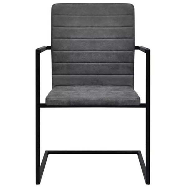 4 kpl ruokailutilan "cantilever" -tuoleja, elegantti muotoilu, synteettinen harmaa