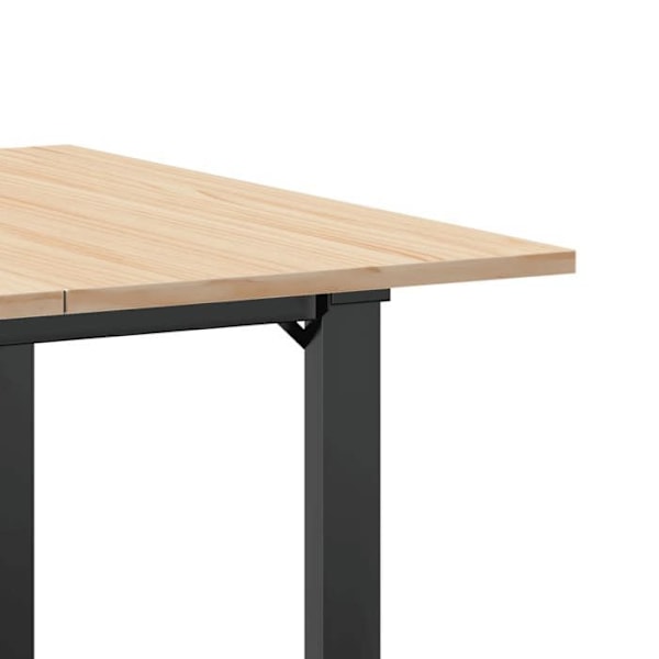 Industriel design spisebord 90 x 90 x 75 cm massiv fyr og stål DEC036798 kastanj