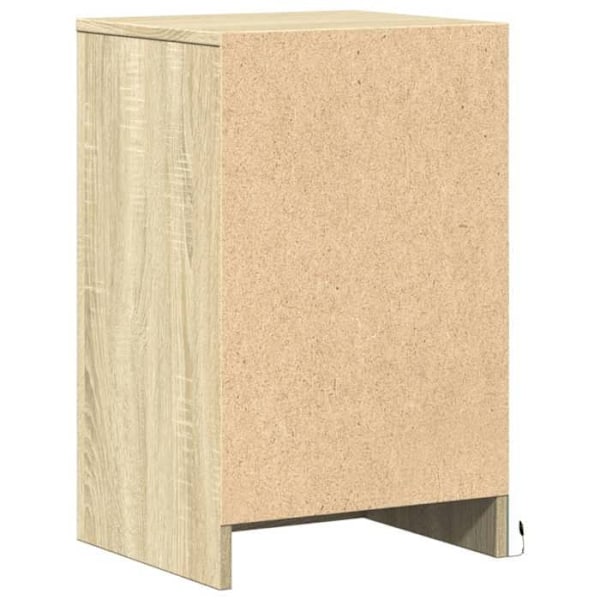 Sengebord med LED-belysning 38 x 34 x 61 cm ingeniørtræ farve eg DEC032776 kastanj