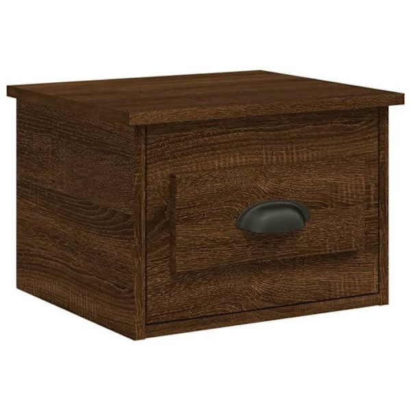 Væghængt natbord med skuffe 41,5 x 36 x 28 cm brun ingeniørtræ DEC034271 kastanj