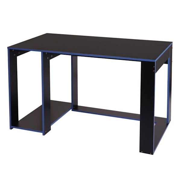 Skrivbord för dator 120 x 60 x 76 i svart och blå MDF