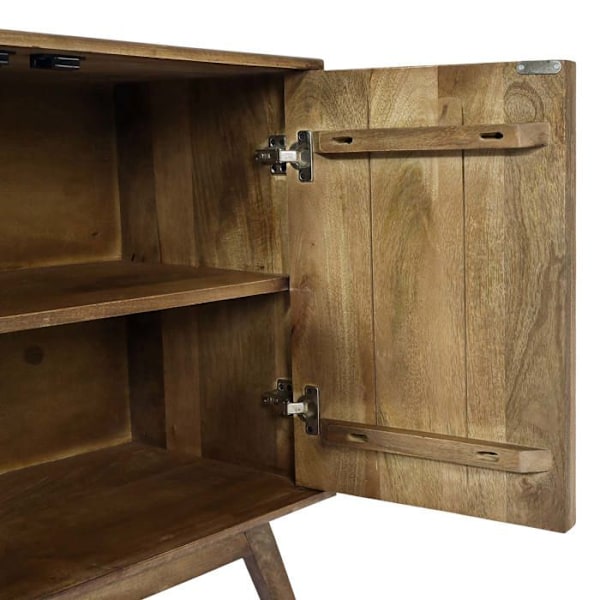 Buffet, jossa on 4 osastoa ja 4 hyllyä mangopuusta, 72x146x43 cm 04_0005991 kastanj