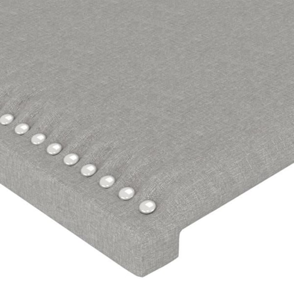 Sänghuvud komponent sängrum möbel med LED 203 x 16 x 118/128 ljusgrå tyg
