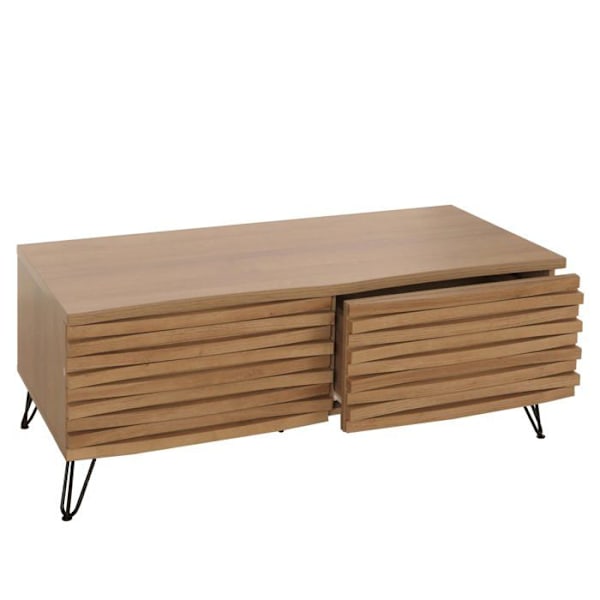 Sofa bord bordbord med 2 skuffer i mangotræ og metal 46x110x55 cm 04_0008458 kastanj
