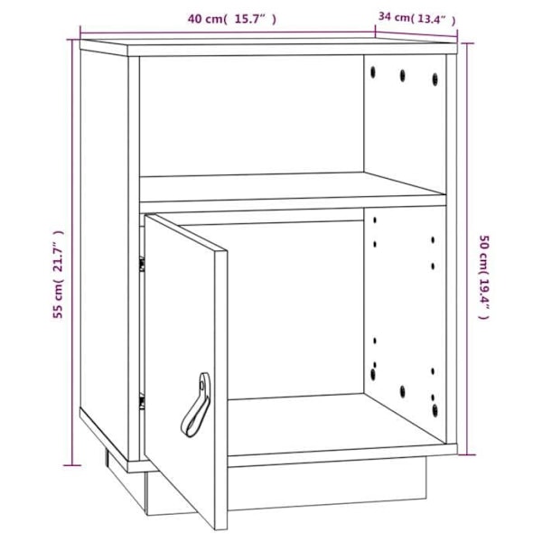 Sæt af 2 natborde med åbent rum og dør 40 x 34 x 55 cm hvidt fyrretræ DEC034909 Vit