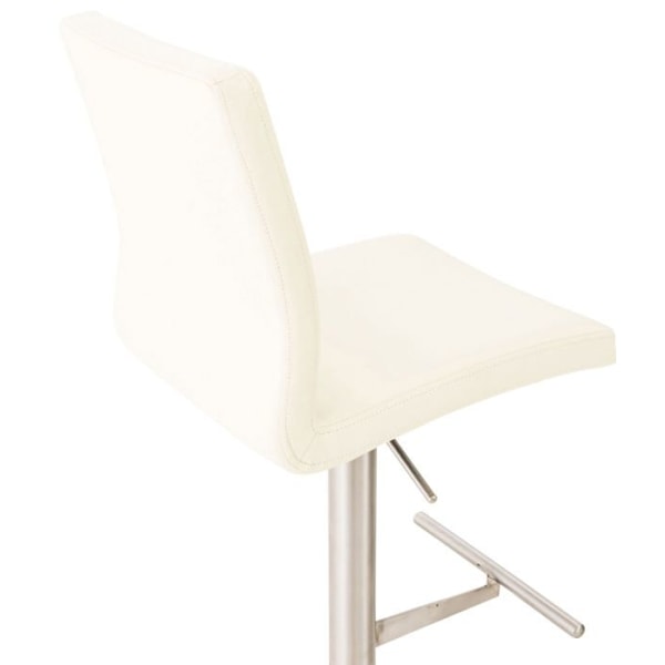"Barstol x1 justerbar i højde og roterende 360° rund metalplatform sæde i PVC creme 10_0004562" Grädde