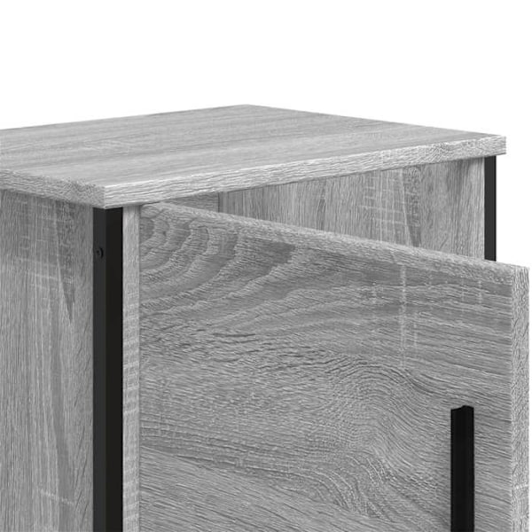 Set med 2 sängbord med fack med dörr 40 x 30 x 40 cm ingenjörsträ grått och metall DEC035662 kastanj
