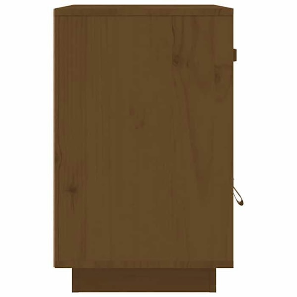 2 kpl yöpöytiä, joissa on laatikko ja ovi, mitat 40 x 34 x 55 cm, mäntypuu, tammivärinen DEC035923 kastanj