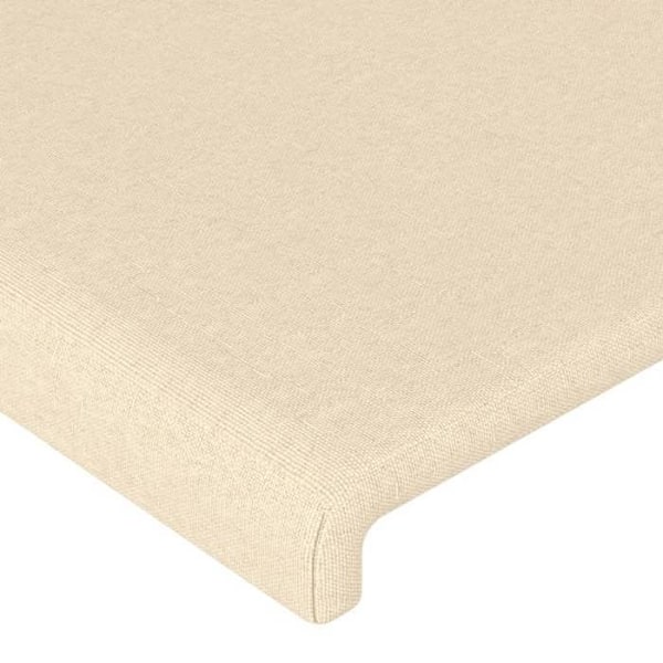 Hovedgærde til seng, soveværelse, LED-møbel, 90 x 5 x 78/88, cremefarvet stof