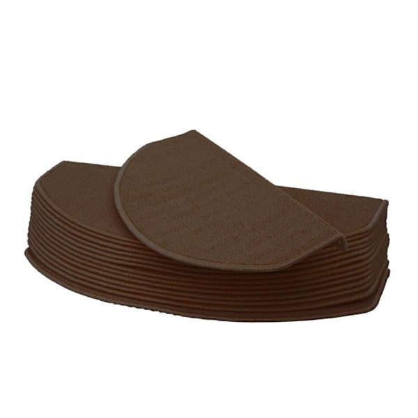 Trappmatta - Décoshop26 - Paket med 15 - Halkskydd - 65x25cm - Halvcirkelformad brun kastanj