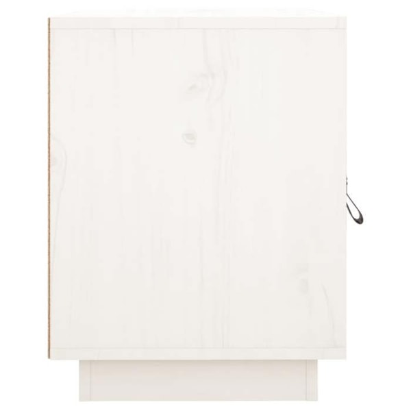Sæt af 2 natborde med skab med dør 40 x 34 x 45 cm hvidt fyrretræ DEC034907 Vit