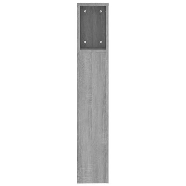 Sänggavel med förvaringsplats, sängbord, hylla 200 x 18,5 x 104,5 MDF grå