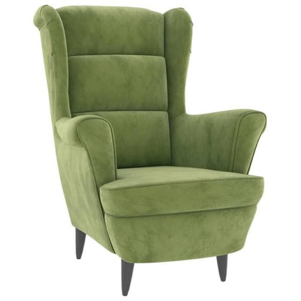 Lounge stol til stue designet og moderne i lysegrønt velour DEC028682 Grön